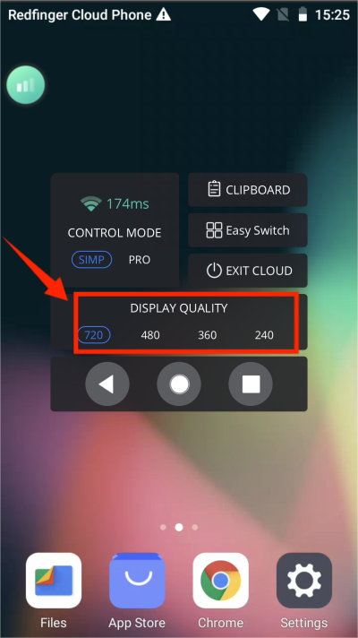adjust display quality, redfinger cloud phone